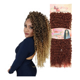 Cabelo Organico Cacheado Natural Mega Hair ( Fio A Fio ) Wb Cor Ruivo Cor 350
