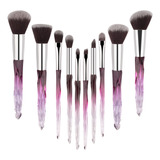 Cabelo Sintético Cristal Handle Mulher Make Up Brush Kits F