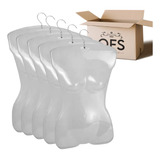 Cabide Collant Busto Manequim Pvc Feminino Transparente - 05 Unidades