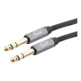 Cabo 1m P10 Stereo 6.35mm - P10 Stereo 6.35mm Balanceado Trs