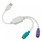 Cabo Adaptador Conversor Usb P/ 2 Portas Ps2 Mouse E Teclado