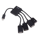 Cabo Adaptador Micro Usb Host Otg Hub De 4 Portas Para Andro