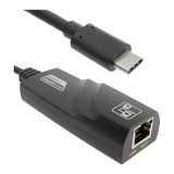 Cabo Adaptador Type-c Para Rj45 Lan Gigabit 10/100/1000mbps Cor Preto