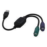 Cabo Adaptador Usb Macho X 2 Ps2 Femea Teclado E Mouse