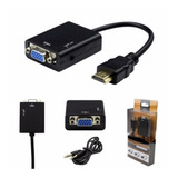 Cabo Conversor Hdmi P/ Vga Pc Xbox Monitor C/ Saída De Áud