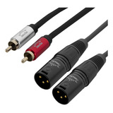 Cabo De Áudio 1m 2x Xlr Macho Para 2x Rca Cabos & Plugs