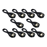 Cabo De Áudio P2 X P2 Estéreo 1,5 Mt Plug Ouro Kit 10 Peças