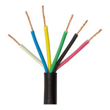 Cabo De Comando Preto 6x0,75 Mm 50 Metros Top Fio 