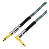 Cabo De Guitarra Livre De Ruído 6,5 Mm Macho Duplo Ângulo