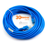 Cabo De Rede 30 Metros Lan Internet Crimpado Rj45 Cat6 Azul