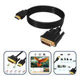 Cabo Dvi Hdmi Conversor 24 + 1 Filtro Banhado Ouro 1,8 Mts