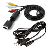 Cabo Energia Bipolar + Cabo Video Rca Playstation 1 Ps2 Ps3