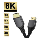 Cabo Hdmi 2.1 8k 120hz Ultrahd 5m 4k 144hz Banhado A Ouro