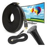  Cabo Hdmi 5m 4k Flat Ultra Hd Banhado Ouro Dvd Nvr Xbox Ps4