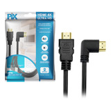 Cabo Hdmi Gold 2m 90° 2.0 4k Hdr Ultra Hd 19 Pinos Pix