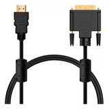 Cabo Hdmi Para Dvi 4k 24+1 Full Hd 1080p Banhado 1,5 Metros