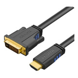 Cabo Hdmi X Dvi 24+1 Hdmatters 12 Metros - Alta Definição 1080p, Bi-direcional, Banhado A Ouro, Blindado