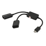 Cabo Host Micro-usb, Micro-usb Macho Para 2x A Dual Usb Fe