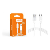 Cabo Kaidi De Carga E Dado Turbo 1 Metro 3a Micro Usb V8 Cor Branco