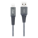 Cabo Lightning I2go Certificado Mfi 2m 2,4a Nylon Trançado Chumbo