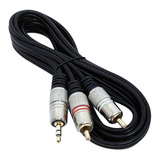 Cabo Mxt Trançado Em Nylon P2 Stereo/ 2rca 5mt Dourado