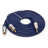 Cabo P2 Macho Para 2 Rca Gold 10 Metros