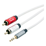 Cabo P2 Para Rca 1.5m Stereo Banhado A Ouro Cobre Ofc Branco Cabos & Plugs