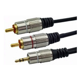 Cabo P2 Stereo + 2 Rca Áudio Profissional 1,8mt Emb Blister 