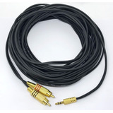 Cabo P2 X 2 Rca Com 10 Metros Gold Estéreo Blindado (tsp)