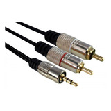 Cabo Plug P2 Estereo X 2 Rca Gold 2k 1,80mt Mxt