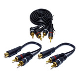 Cabo Rca 1,5 Metros Mais 2 Y 2m1f Para Crossover Processador