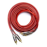 Cabo Rca Blindado 5m Dupla Blindagem Alto Padrão Vermelho