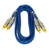Cabo Rca Svart Azul Blindado 5mm 1 Metro 100% Cobre