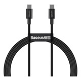 Cabo Turbo Usb-c P/ Usb-c Baseus Superior Series 100w 1m Cor Preto