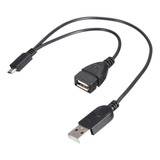 Cabo Usb 2.0 Para Otg Host Power Micro Usb E Divisor Para