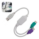 Cabo Usb 2 Portas Ps2 Adaptador Conversor P/ Teclado E Mouse