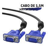 Cabo Vga Para Monitor Macho Lcd Pc Câmeras 1,5 Metros