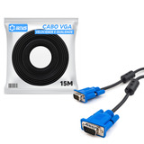 Cabo Vga Para Vga 15 Metros Com Filtro Monitor Lcd Pc Tv Dvr Projetor Blindado Lumi