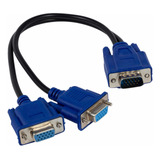 Cabo Y Splitter Vga Macho X 2 Vga Femea Cor Preto