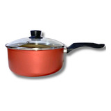 Caçarola Panela 20cm Cereja Antiaderente + Colher Nylon