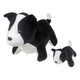 Cachorro Border Collie Pelucia Gravida Bichos De Pano Cor Preto