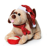 Cachorro Com Osso Pelúcia Natal Pet Mania
