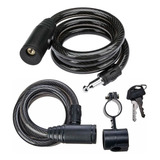 Cadeado Aço Chave Bicicleta Trava Tranca 12mm Anti Furto 1m