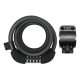Cadeado Ciclismo Moto Segredo E Cabo Aço Calypso 1,5mx12mm Cor Preto