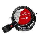 Cadeado Corrente Bike Aço Segredo 1,2mx12mm Absolute Trava Cor Preto