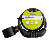 Cadeado De Segredo Bike Elleven Espiral 1m X 12mm C/ Suporte