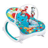 Cadeira De Balanço Para Bebe C/móbile Safari Azul-color Baby Cor Azul