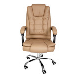 Cadeira De Escritório Best Chair Confort Cpb Ergonômica Bege Com Estofado De Pu