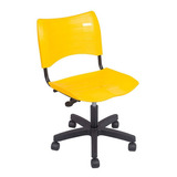 Cadeira De Escritorio Iso Giratoria Preta Cor Amarelo