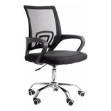 Cadeira De Escritório Prizi Essencial Ergonômica Preta Com Estofado De Mesh